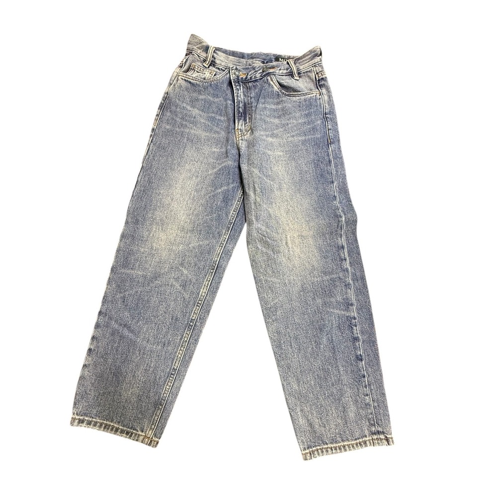 MO&Co. Women's Blue Distressed High Rise Wide Leg Jeans Size 25